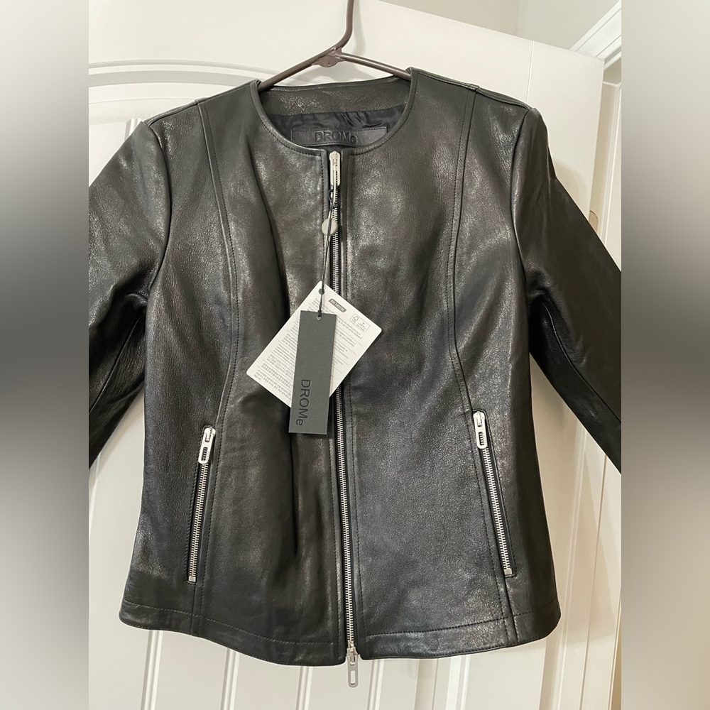 Brand new Dome black leather jacket